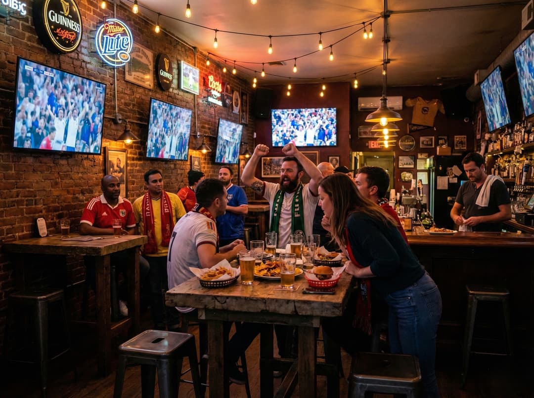 Fans enjoying a local bar curated by Football Underground